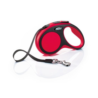 FLEXI New Comfort Red Leash mit 5m Gurtband. Größe L