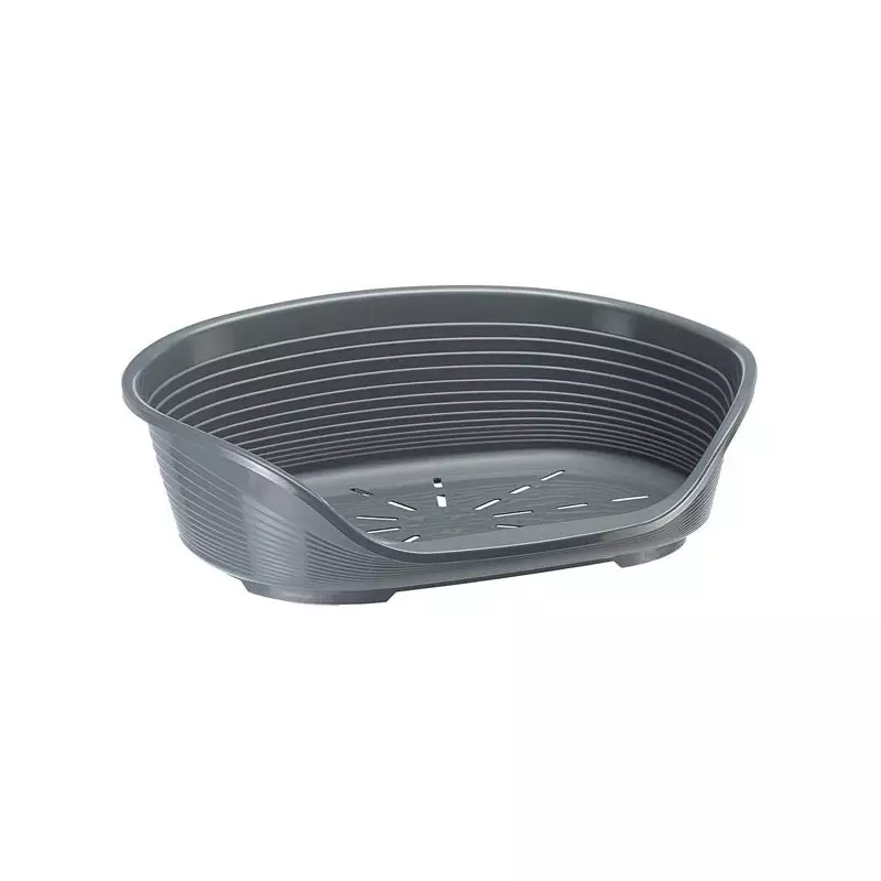 FERPLAST Cuccia in Plastica Siesta Deluxe Grigio Scuro L 49 x W 36 x H 17,5 cm