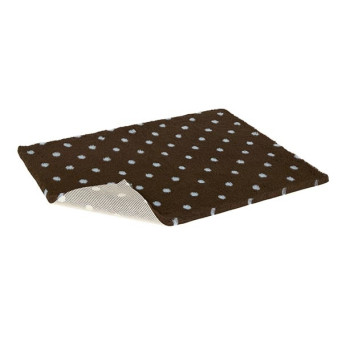 VETBED Non-slip Carpet Brown with Blue Polka Dot Size L 150x100 cm.