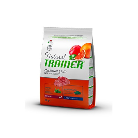 TRAINER Natural Adult Medium con Manzo e Riso da 12 kg. - 