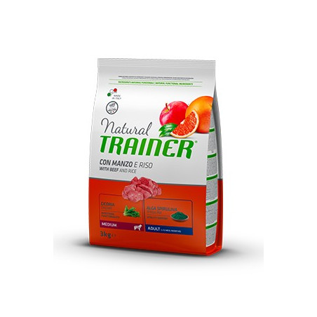 TRAINER Natural Adult Medium con Manzo e Riso da 12 kg. - 