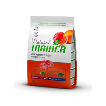 Trainer Natural Adult Medium with Beef and Rice 3 kg.