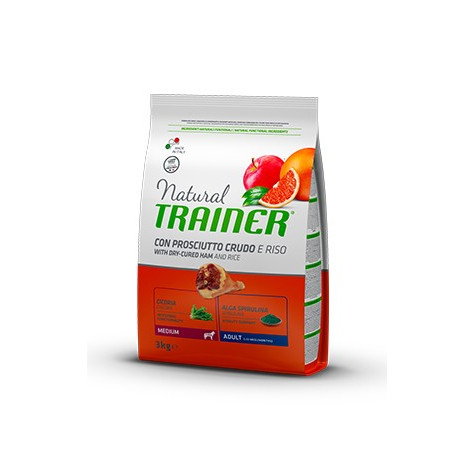 TRAINER Natural Adult Medium with Raw Ham and Rice 12 Kg