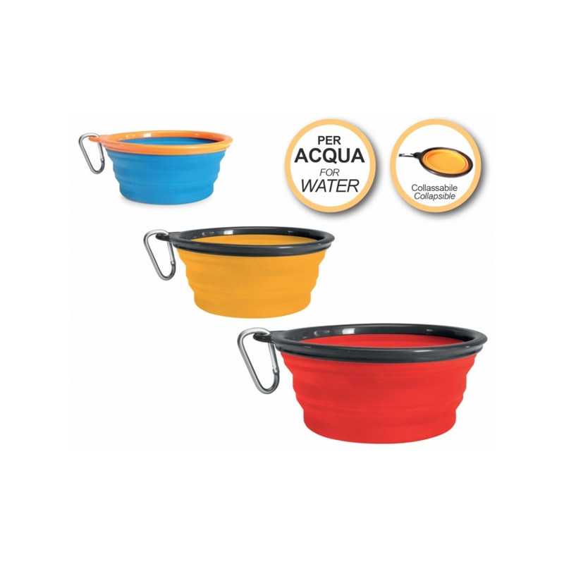 CAMON - Gamelle Doppia Pieghevole in Silicone per Acqua ø 14,8 X 750 ml - C037/2
