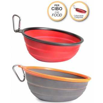 CAMON - Ciotola Pieghevole Inclinata in Silicone per Cibo ø 16,5 cm x 470 ml - C037/5 - 