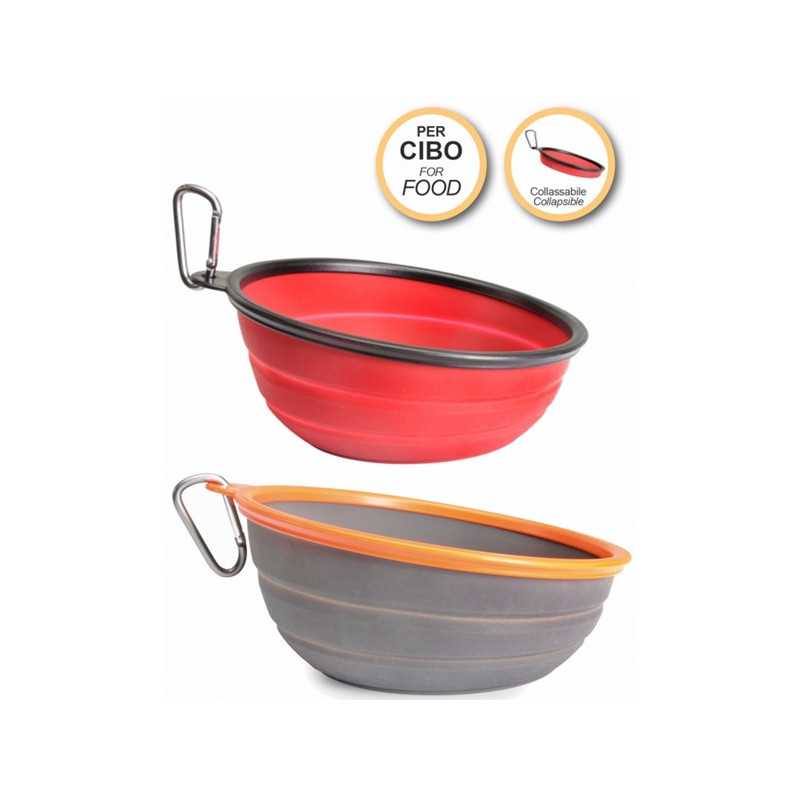 CAMON - Gamelle Pieghevole Inclinata in Silicone per Cibo ø 16,5 cm x 470 ml - C037/5