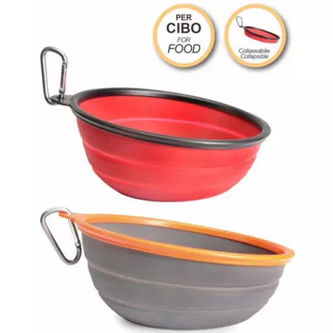 CAMON - Ciotola Pieghevole Inclinata in Silicone per Cibo ø 16,5 cm x 470 ml - C037/5 - 