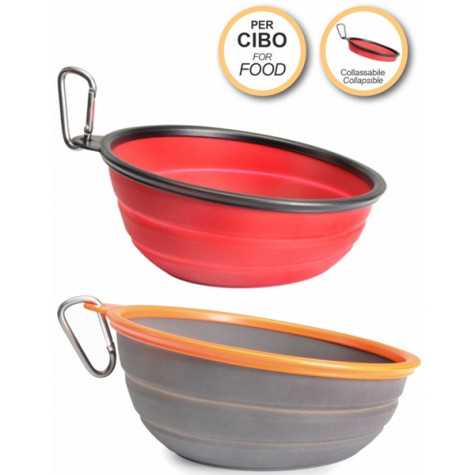 CAMON - Ciotola Pieghevole Inclinata in Silicone per Cibo ø 16,5 cm x 470 ml - C037/5 - 