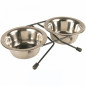 TRIXIE Set of Eat-on-Feet Bowls in Stainless Steel XL 2x1,8 lt. / 20 cm.