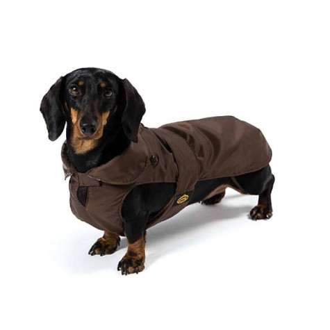 Fashion Dog Cappotto Impermeabile con Imbottitura Staccabile Marrone per Bassotto Taglia 36 - 