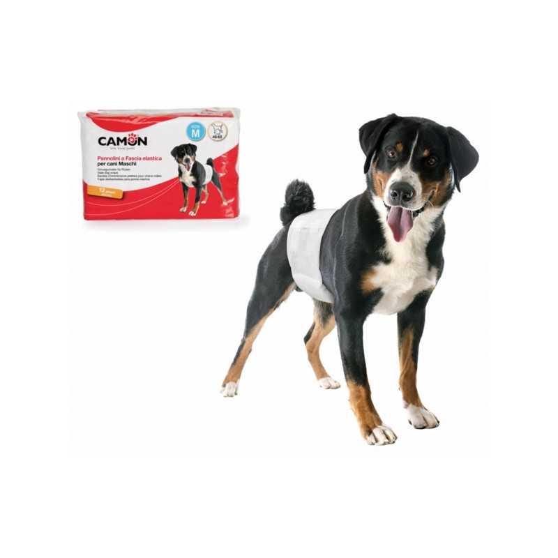 CAMON Couches bandeau élastique pour Chiens Mâles 30/46 cm. CAMON Couches bandeau élastique pour Chiens Mâles 30/46 cm.