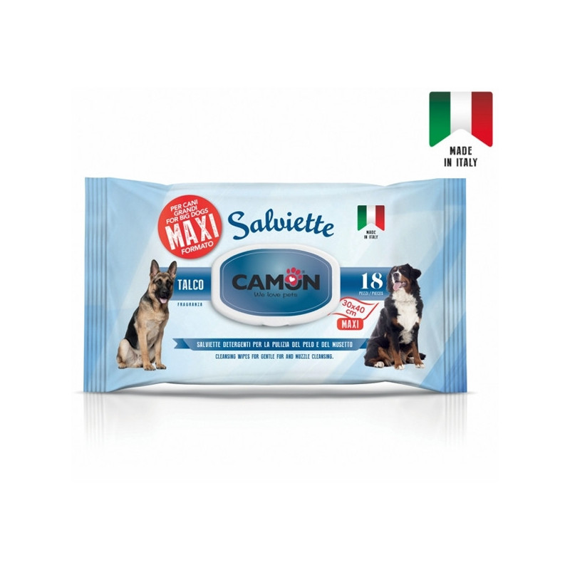 CAMON Maxi Talc Wipes for Large Dogs