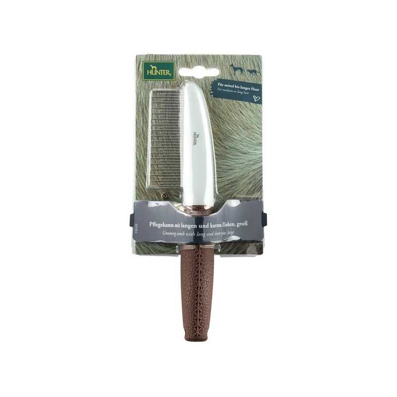 HUNTER Pettine per Toelettatura avec Denti Lunghi et Corti Large HUNTER Pettine per Toelettatura avec Denti Lunghi et Corti Large