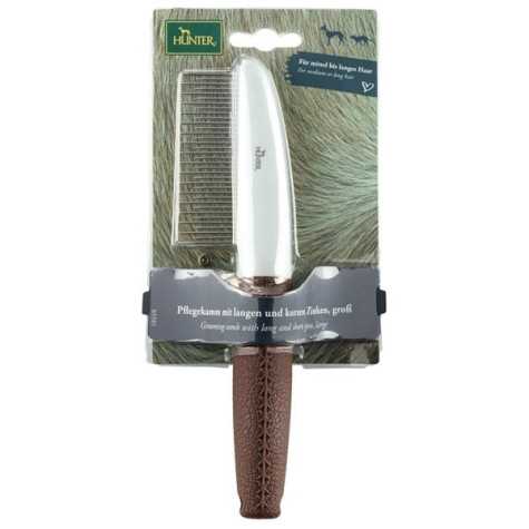 HUNTER Pettine per Toelettatura con Denti Lunghi e Corti Large - 