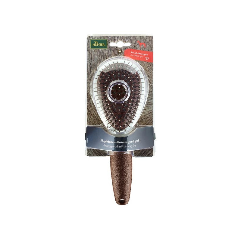 HUNTER Small Self-Cleaning Grooming Brushes 19 cm.
