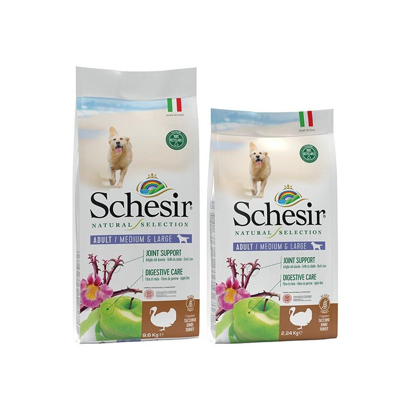 SCHESIR Natural Selection Adult Medium & Large con Tacchino 9,60 kg.