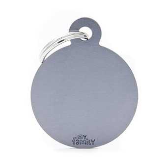 MY FAMILY Medaglietta Basic Cerchio Piccolo in Alluminio Grigio - 