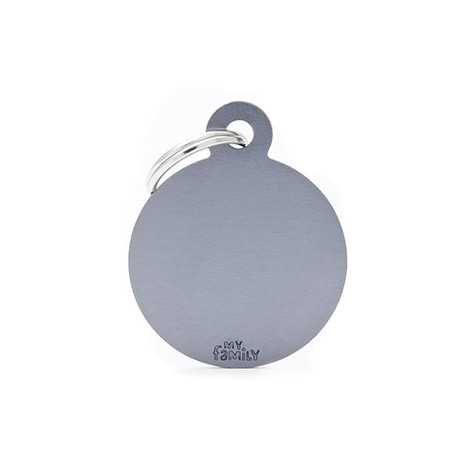 MY FAMILY Medaglietta Basic Cerchio Grande in Alluminio Grigio - 
