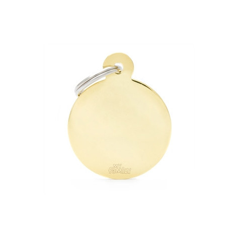 MY FAMILY Basic Big Circle ID Tag in Golden Brass MFB17