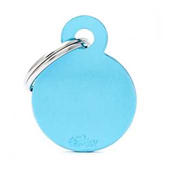 MY FAMILY Medaglietta Basic Cerchio Piccolo in Alluminio Azzurro - 