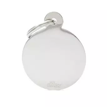 MY FAMILY Big Circle Basic Tag in Chromed Brass