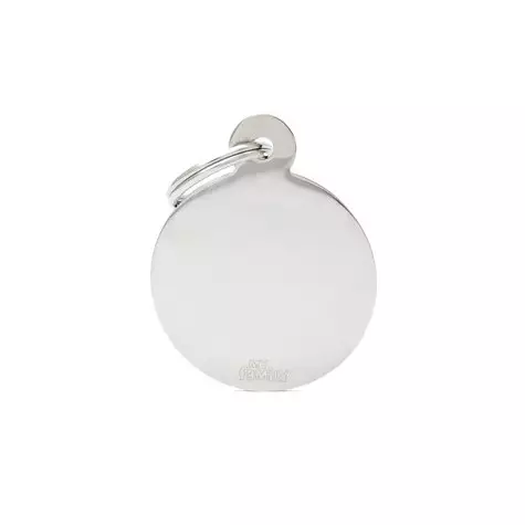 MY FAMILY Big Circle Basic Tag in Chromed Brass
