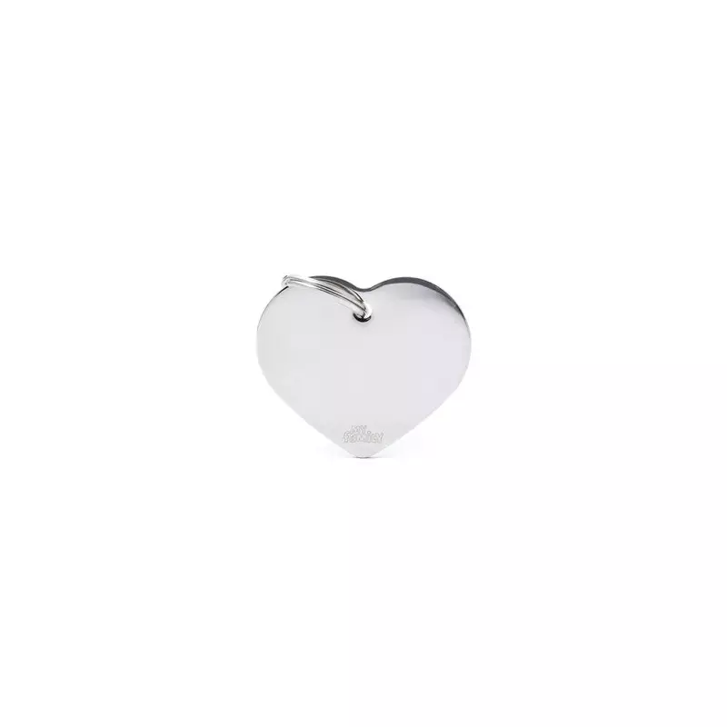 MY FAMILY Basic Herzanhänger klein aus verchromtem Messing