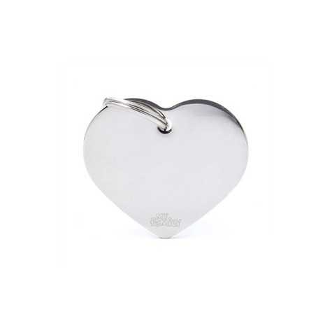 MY FAMILY Medaglietta Basic Cuore Piccolo in Ottone Cromato - 