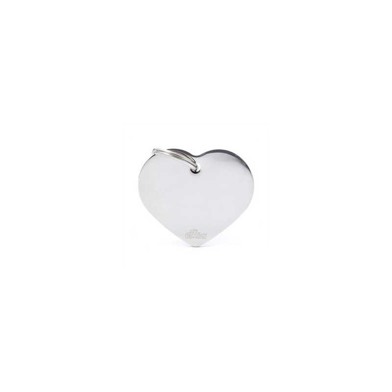 MY FAMILY Médaille Basic Cuore Grande in Ottone Cromato
