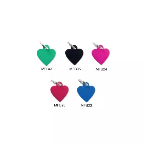 MY FAMILY Basic Small Heart ID Tag Aluminum Green