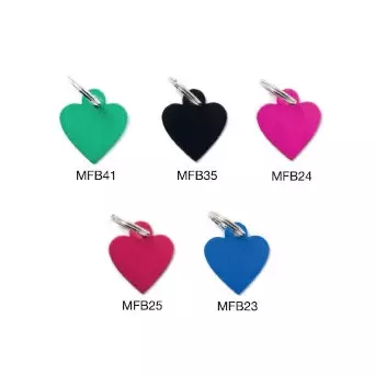 MY FAMILY Red Aluminum Small Heart Basic Tag