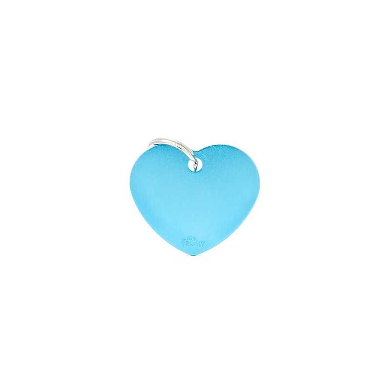 MY FAMILY Médaille Basic Cuore Piccolo in Aluminium Azzurro