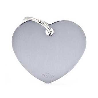 MY FAMILY Medaglietta Basic Cuore Piccolo in Alluminio Grigio - 