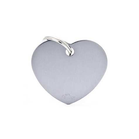 MY FAMILY Medaglietta Basic Cuore Piccolo in Alluminio Grigio - 