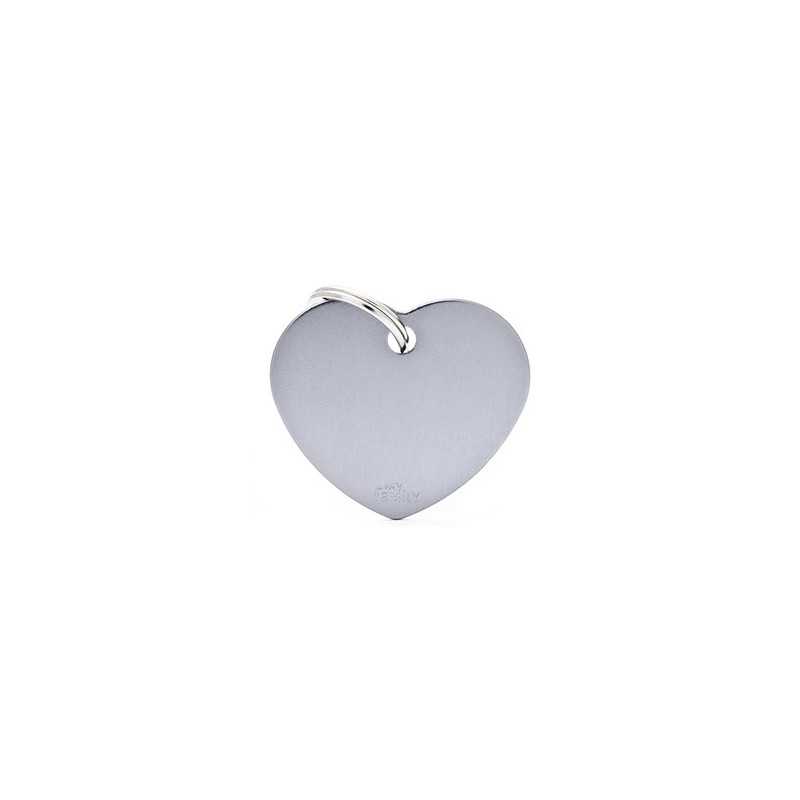 MY FAMILY Médaille Basic Cuore Grande in Aluminium Grigio MY FAMILY Médaille Basic Cuore Grande in Aluminium Grigio