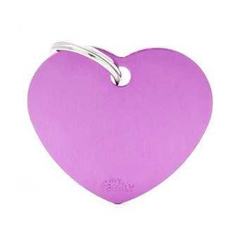 MY FAMILY Medaglietta Basic Cuore Piccolo in Alluminio Viola - 