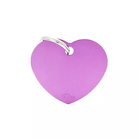 MY FAMILY Basic Small Heart Tag in Purple Aluminum