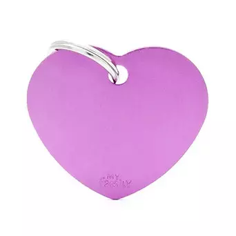 MY FAMILY Basic-Anhänger mit großem Herz aus Aluminium in Lila