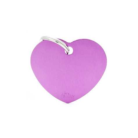 MY FAMILY Medaglietta Basic Cuore Grande in Alluminio Viola - 