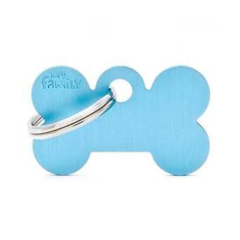 MY FAMILY Medaglietta Basic Osso Piccolo Alluminio Azzurro - 