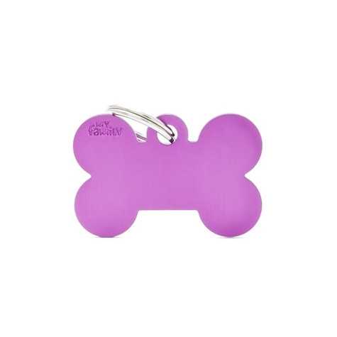 MY FAMILY Medaglietta Basic Osso Piccolo Alluminio Viola - 