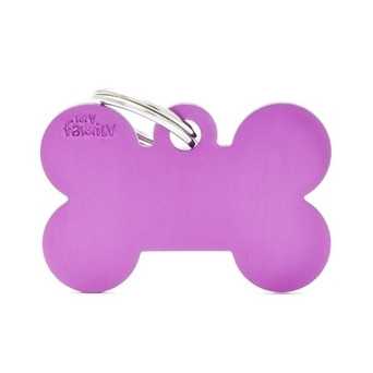 MY FAMILY Medaglietta Basic Osso Grande Alluminio Viola - 