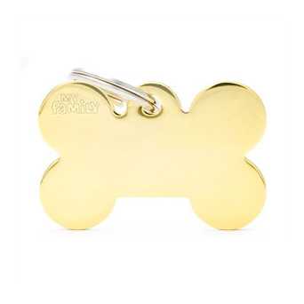 MY FAMILY Medaglietta Basic Osso Piccolo in Ottone Dorato - 