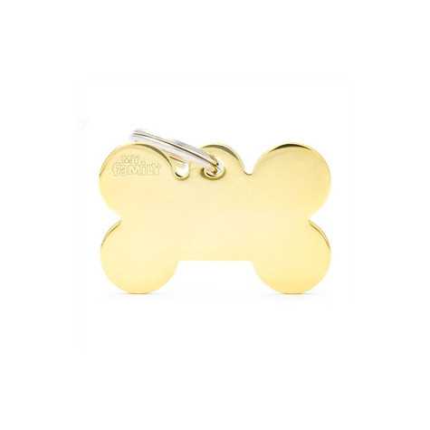MY FAMILY Medaglietta Basic Osso Piccolo in Ottone Dorato - 