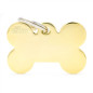 MY FAMILY Small Bone Basic Tag in Golden Brass