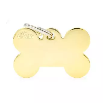 MY FAMILY Big Bone Basic Tag aus goldenem Messing