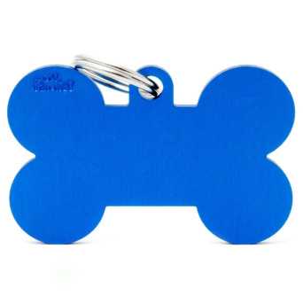 MY FAMILY Medaglietta Basic Osso XL Blue in Alluminio - 