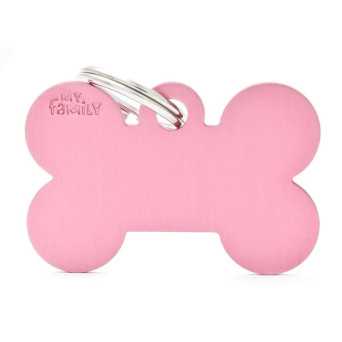MY FAMILY Medaglietta Basic Osso XL Rosa in Alluminio - 