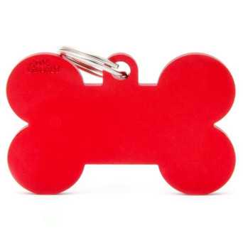 MY FAMILY Medaglietta Basic Osso XL Rosso in Alluminio - 