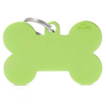 MY FAMILY Medaglietta Basic Osso XL Verde in Alluminio - 